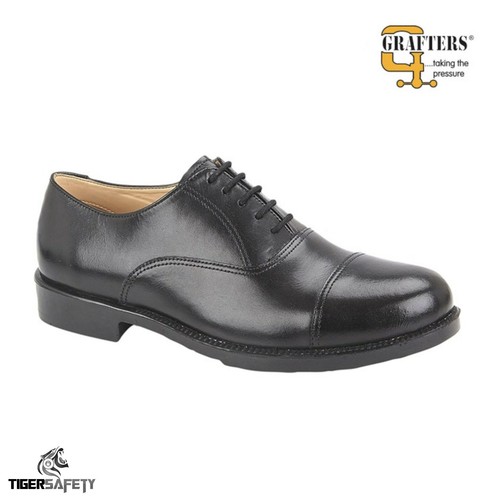 Grafters M490A Men's Quality Black Leather Oxford Formal Uniform Dress