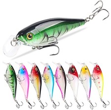 8PCS Minnow Fishing Lure 12g Crankbait Hook Artificial Hard Swimbait Saltwater