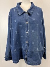 New! Ty Original Denim Shirt Jean Jacket Shacket Sz 24w Womens Blue