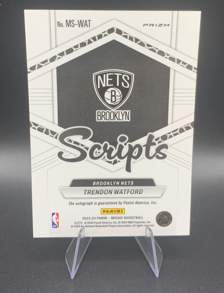 2023-24 Panini Mosaic Scripts Mosaic #MS-WAT Trendon Watford Auto - Image 2 of 3