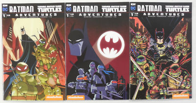 3x 2016 BATMAN TEENAGE MUTANT NINJA TURTLES Adventures #1 VARIANT A SubA SubB NM