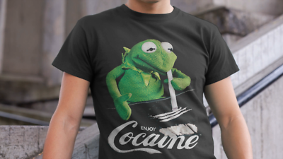 FUCT初期 90s ヴィンテージ Tシャツ Enjoy Cocaine 緑L Enjoy-Cocaine-Frog T-Shirt | Cocaine Cult Logo Drug Fun Graphic