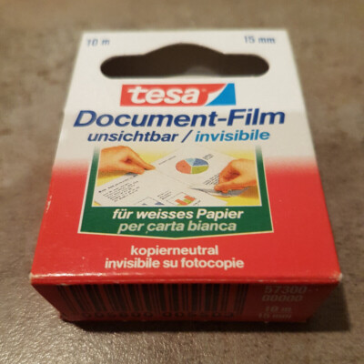 TESA FILM unsichtbar / invisible Document-Film Klebeband 15mm x 10m Einzelrolle