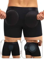 Men's Padded Butt Enhancer Underwear Boxers Butt Pads Lifting Body Shaper Shorts