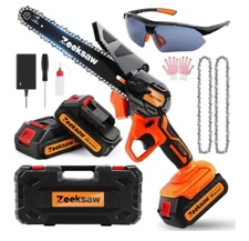 Zeeksaw Mini Chainsaw 6 Inch Cordless, Super Power Hand Held Chain Saw, Elect...