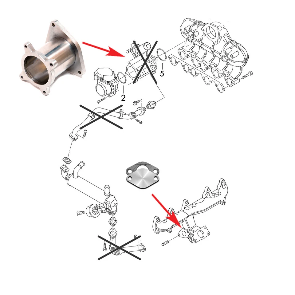 F86 EGR Valvola Riparazione VW 2,5 Tdi Bpe Bdp Bjj Ceba Bjk Bjm Bjl Bnz Bpc - Immagine 2 di 4