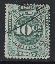 Peru 1866 10c Revenue Used - S29117
