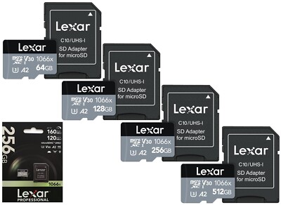 Lexar Professional microSDXC UHS-I U3 Karte SILVER Serie 64GB 128GB 256GB 512GB