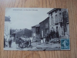 54 SERROUVILLE LA RUE ALLANT A ERROUVILLE ATTELAGE CAFE TAILLEUR