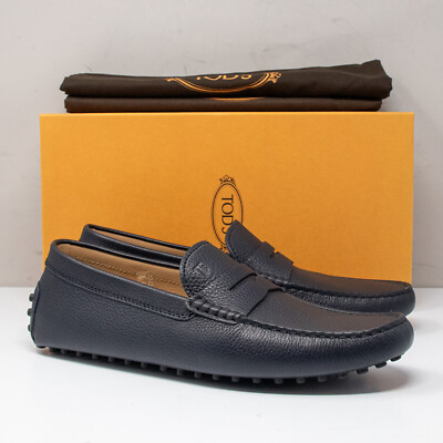 Tod s City Gommino Navy Blue Leather Driving Loafers, Size 9 UK (10 US)