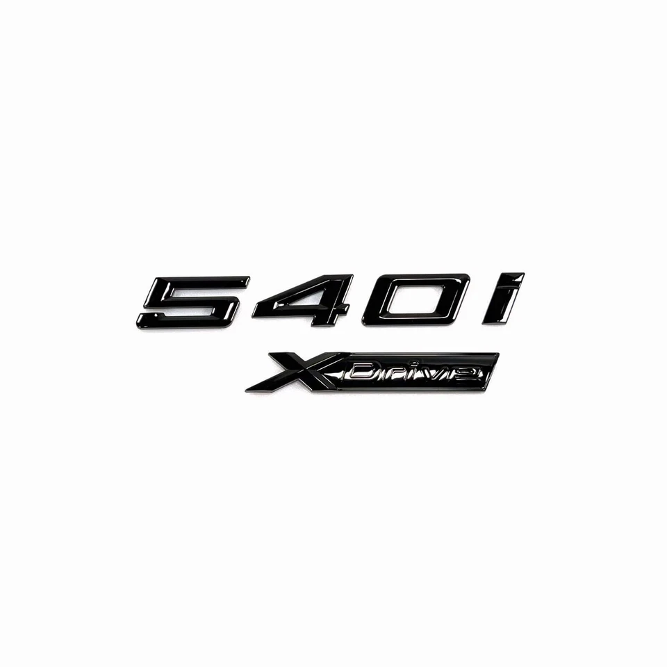 for 5 Series Gloss Black Emblem 540i+XDrive Number Letters Rear Trunk Badge — 第 3/3 张图片