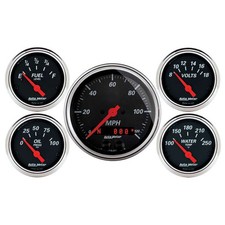 Autometer 1450 Designer Black Gauge Kit 5 Pc. 3-38 2-116 Gps Speedometer