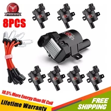 UF262 Ignition Coil & Spark Plug Wire Set For Chevy Silverado GMC 4.8L 5.3L 6.0L