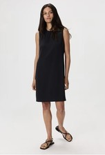 Quince Fluid Crepe Sleeveless Shift Dress Size Xl Black New