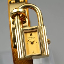 Nuovo orologio da donna Batt[Exc+5]box HERMES Kelly quadrante oro inox quarzo...