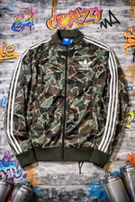 Adidas Mens Medium Tracksuit Jacket Track Top Vintage Retro Rare Camo