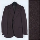 Mens Italian Tweed Jacket 34R US Size GORALL Brown Wool Sport Coat Blazer