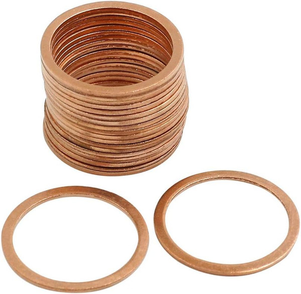 Unterlegscheiben 20Stk Ringe Auto Kupfer Scheibe Flache Dichtungsringe 22Mm Inne-image