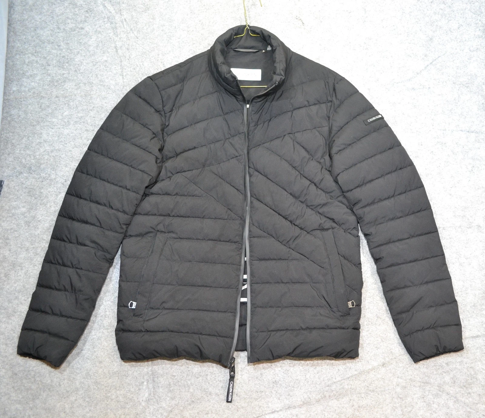 Calvin Klein Jacket Mens Small Black Puffer Full Zip Quilted Insulated Outdoor