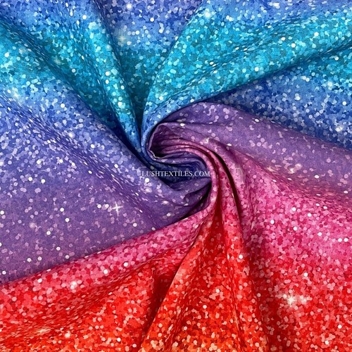 RAINBOW SPARKLE Print 100% Cotton Fabric Backdrops Cloth Dress Craft Quilt 54" - Picture 2 of 3