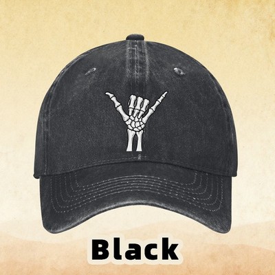 Hang Loose Skeleton Hand Baseball Cap Retro Dad Hat Adjustable