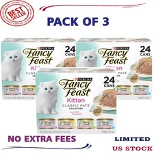 Fancy Feast Kitten Classic Pate Wet Cat Food Variety Pack, 24 Count Real Milk