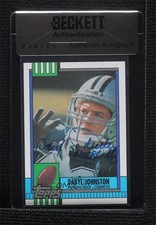 BAS 1990 Topps Daryl Johnston #489 Seal of Authenticity Auto 3c7