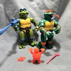 TMNT Toon Turtles Leonardo Michelangelo Vintage Figure Works 1992 Lot of 2 Rare