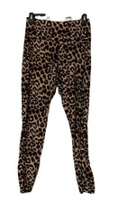 Women s Pants Size Small Dark Brown Leopard Print Skinny Leg Pockets Stretch