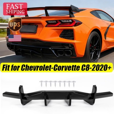 for Corvette C8 Stingray Z51 2020-2024 2025 Gloss Black Rear Bumper Diffuser US