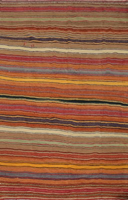 Reversible Kilim Area Rug 6x8 Striped Symphony: Elegant for Living Spaces Carpet