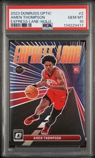 2023 PANINI DONRUSS OPTIC EXPRESS LANE HOLO #2 AMEN THOMPSON PSA 10