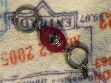COACH Vintage Fuschia Valet Keychain Purse Charm Key ring-Rare