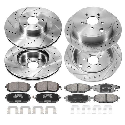 Front Rear Drilled Disc Brake Rotors for Subaru Impreza Legacy Outback