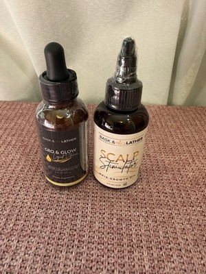 Bask Lather Scalp Stimulator Oil + Gro & Glow Liquid Vitamin  Fl Oz & 2 Fl Oz