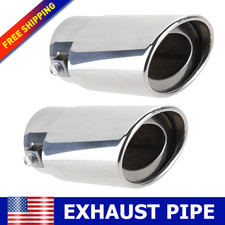 Car Exhaust Pipe Tip Rear Tail Throat Muffler Stainless Steel Round Accessories