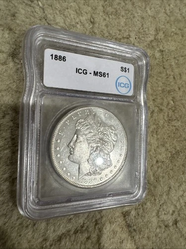 1886 ICG-MS61 Morgan Silver Dollar