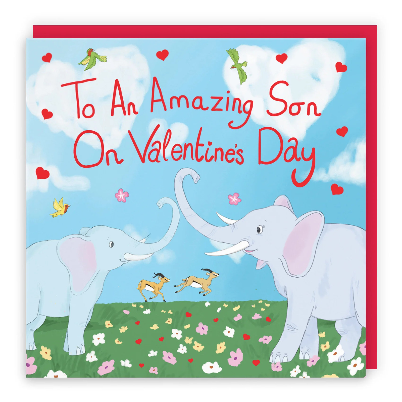 Son Elephants Valentine's Day Card Cute Animals