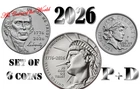 2026 P&D  - Half  Dollar - Nickel - Dime - Full Set of 6 Coins
