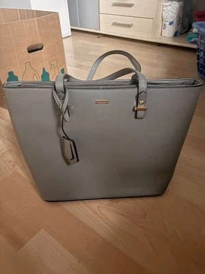 Damen Handtasche Shopper Grau, Henkel ,Reißverschluss, Innentaschen - Bild 1 von 3