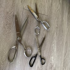 Lot Of 3 Vintage Scissors Shears Tailor Crafting Hair WISS, Italy, Germany, More