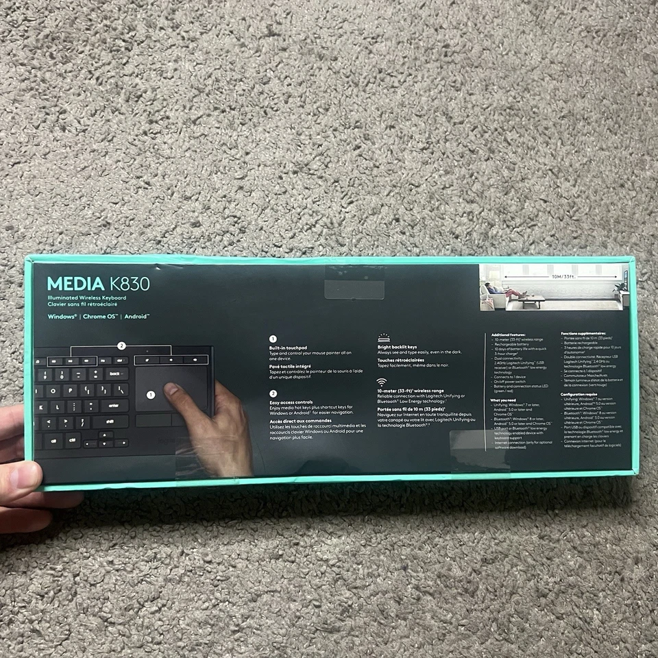 Logitech K830 Illuminated Keyboard with Touchpad - Brand New SEALED 920-007182 - Image 2 of 4