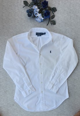 Ralph Lauren Classic Fit Herren Hemd Weiß Button-Down Langarm S