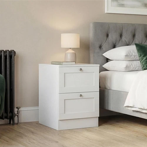 SALE 2 Drawer White Chest Bedside Cabinet Storage Unit Bedroom Furniture