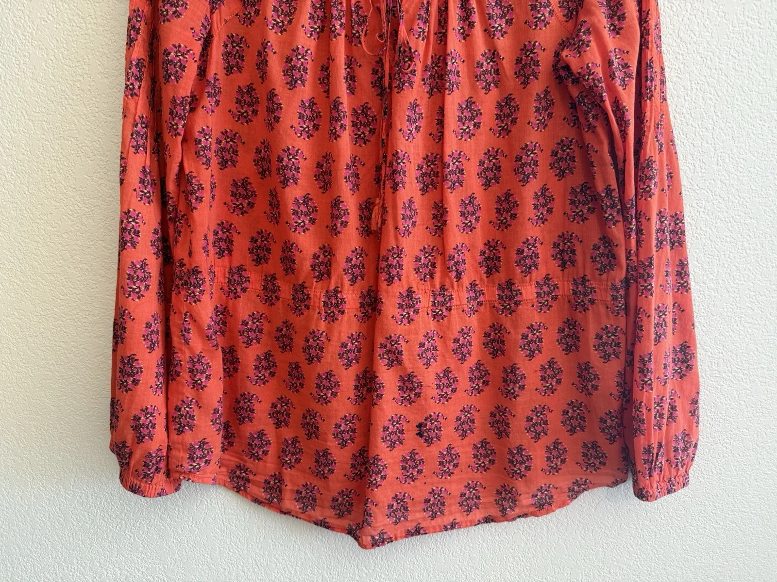 Top tunica Tory Burch Evelina stampa floreale taglia 8 arancione multi tropicale