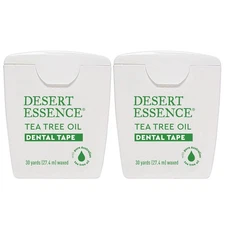 Desert Essence Tea Tree Oil Dental Tape - 30 Yards - Pack of 2 - Naturally... 