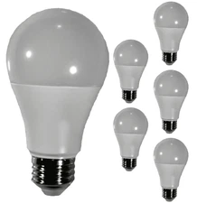 Diodesy A19 LED Light Bulb 9W 800LM E26 2700K 120-277V CRI80 220° White 6Pk