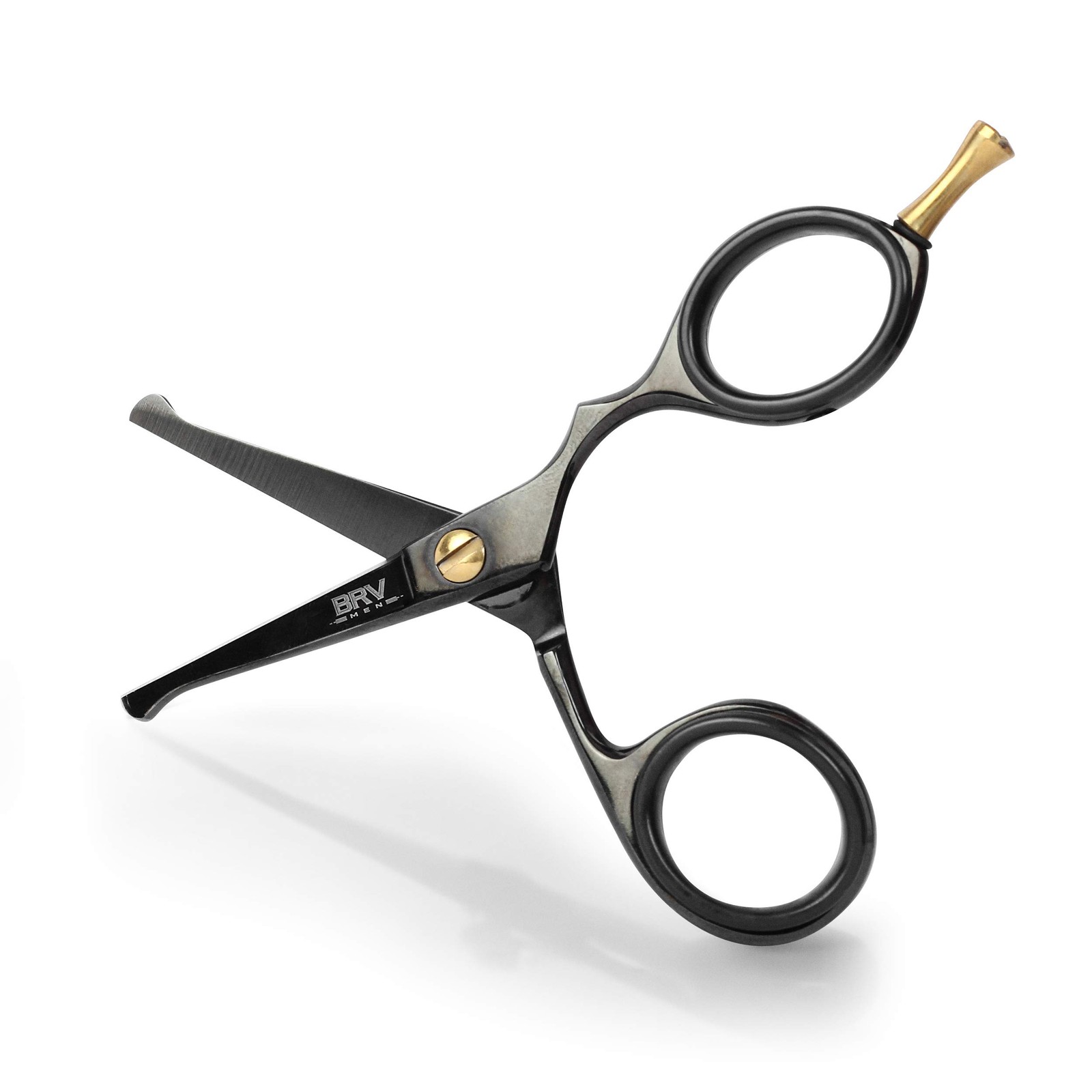 BRV MEN Rounded-Tip Small Trim Scissors for Men 4.2" | High Carbon Stainless Ste