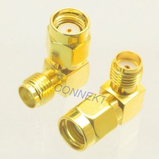 10pcs RP-SMA male jack to SMA female jack right angle elbow RF adapter connector