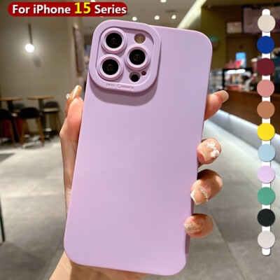 For iPhone 15 14 Max 13 12 Pro 11 X XS 7 8 Silicone Shockproof Simple Case Cover